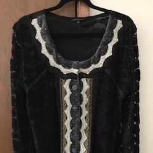 Black Lace Velvet Top/Jacket